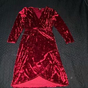 Red velvet dress